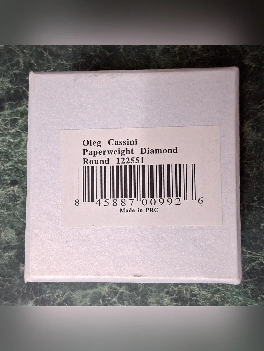 Oleg Cassini Clear Crystal Decorative Paperweight Round Diamond